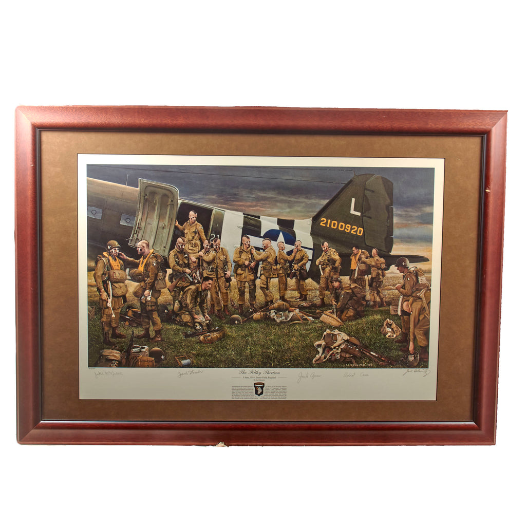 Original Signed Limited Edition Print: Framed “The Filthy Thirteen” by Joel Iskowitz Signed by Four Members Including Jake McNiece, Jack Agnew, Jack Womer, and Robert Cone - ME 50/950 - 28 x 40” Original Items