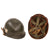 Original U.S. WWII M1 Front Seam Swivel Bale Helmet with Replicated Paratrooper Markings, Modified Chinstrap, and Modified Liner Original Items