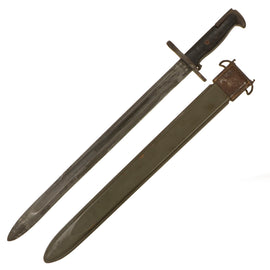 Original U.S. WWII 16” Model 1905 (M1942) M1 Garand Bayonet by Union Fork & Hoe Dated 1942 with Original M3 Scabbard