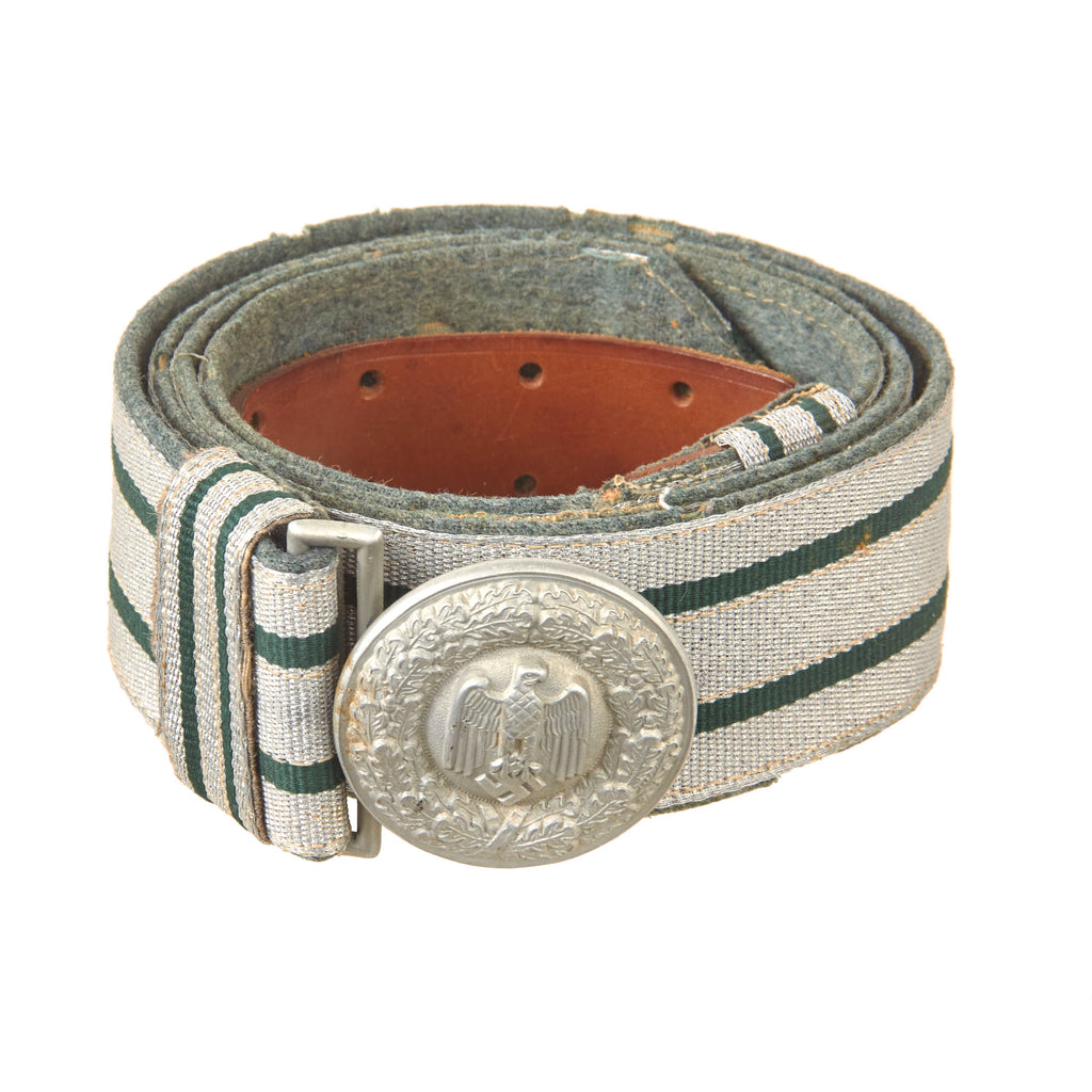 Original German WWII Heer Army Officer Dress Brocade Belt with Aluminum Buckle