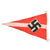 Original German Pre-WWII / WWII HJ Youth Organization Bicycle Pennant with Metal Suspension Rings, 5 1/2" x 9 7/16"