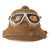 Original German WWII Heer 2nd Model Tropical Sun Helmet by J.H. Soffel with Goggles, 1942 Dated, Service Worn