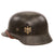 Original German WWII Heer Army M40 Single Decal Steel Helmet with 56cm Liner & 1940 Dated Chinstrap - Stamped ET64 Original Items