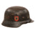 Original German WWII Double Decal NSDAP Civic Police M40 Steel Combat Helmet with 56cm Liner and 1941 Dated Chinstrap, Stamped ET64 Original Items