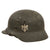 Original German WWII Heer Army M40 Single Decal Steel Helmet with 55cm Liner & 1941 Dated Chinstrap - Q62 Original Items