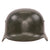 Original German WWII Heer Army Single Decal M35 Apple Green Steel Helmet with 1939 Dated 58cm Liner and Broken Chinstrap, Stamped SE66 Original Items