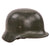 Original German WWII Heer Army Single Decal M35 Apple Green Steel Helmet with 1939 Dated 58cm Liner and Broken Chinstrap, Stamped SE66 Original Items