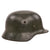 Original German WWII Heer Army Single Decal M35 Apple Green Steel Helmet with 1939 Dated 58cm Liner and Broken Chinstrap, Stamped SE66 Original Items