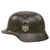 Original German WWII Heer Army Single Decal M35 Apple Green Steel Helmet with 1939 Dated 58cm Liner and Broken Chinstrap, Stamped SE66 Original Items