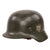Original German WWII Heer Army Single Decal M35 Apple Green Steel Helmet with 1939 Dated 58cm Liner and Broken Chinstrap, Stamped SE66 Original Items