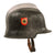Original German WWII M34 Square Dip Aluminum Double Decal Fire Police Helmet with Liner and Chinstrap - Feuerwehr Helmet Original Items