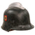Original German WWII M34 Square Dip Aluminum Double Decal Fire Police Helmet with Liner and Chinstrap - Feuerwehr Helmet Original Items