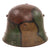 Original Imperial German WWI Shrapnel-Damaged M16 Stahlhelm Helmet with Panel Camouflage Paint - Marked G62