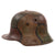 Original Imperial German WWI Shrapnel-Damaged M16 Stahlhelm Helmet with Panel Camouflage Paint - Marked G62