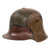 Original Imperial German WWI Shrapnel-Damaged M16 Stahlhelm Helmet with Panel Camouflage Paint - Marked G62