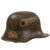 Original German WWI M16 Stahlhelm Helmet with Rare Concentric Circle Red, Brown, Green and Black Camouflage Paint, M17 Liner and Stamped BF64 Original Items