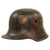 Original German WWI M16 Stahlhelm Helmet with Rare Concentric Circle Red, Brown, Green and Black Camouflage Paint, M17 Liner and Stamped BF64 Original Items