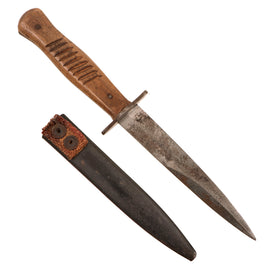 Original Imperial German WWI Trench Fighting Knife with Rolled Steel Scabbard