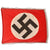 Original German WWII SA or NSDAP Fringed Political Storm Flag, Unmarked, 45" x 54" Original Items