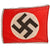 Original German WWII SA or NSDAP Fringed Political Storm Flag, Unmarked, 45" x 54" Original Items