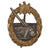 Original German WWII Early Tombak Kriegsmarine Coastal Artillery War Badge by C. Schwerin & Sohn of Berlin