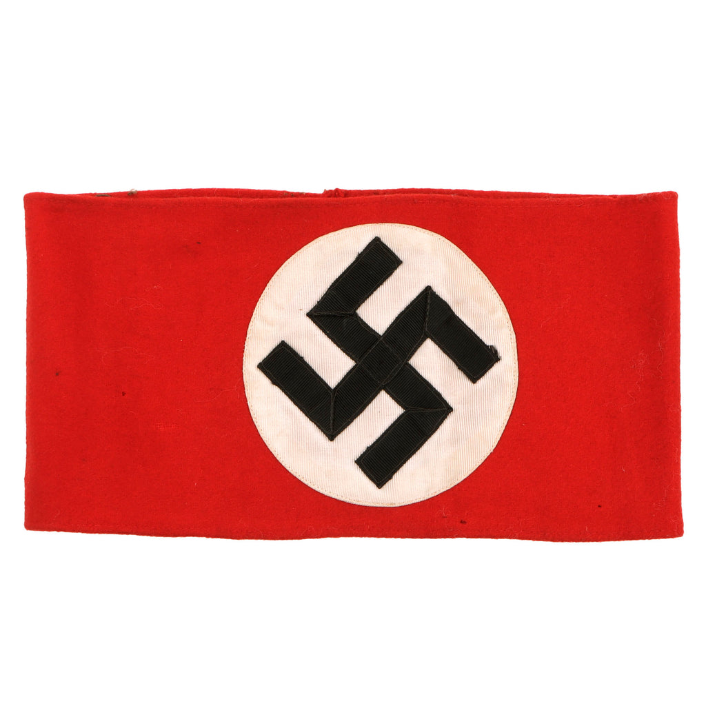 Original German WWII Early NSDAP / SA Multi-piece Wool and Rayon Overcoat Armband with RZM A4/275 Tag
