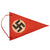 Original German WWII NSDAP Double Sided National Wimpel Pennant Flag of Woven Lacquered Fabric, 6" x 8 1/4" Original Items
