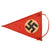 Original German WWII NSDAP Double Sided National Wimpel Pennant Flag of Woven Lacquered Fabric, 6" x 8 1/4" Original Items