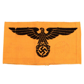 Original German WWII Embroidered Army State Service Volunteer Eagle Armband with Depot Stamp
