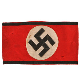 Original German WWII SS Member's Wool & Rayon Multi-Piece Armband with Paper SS RZM Tag