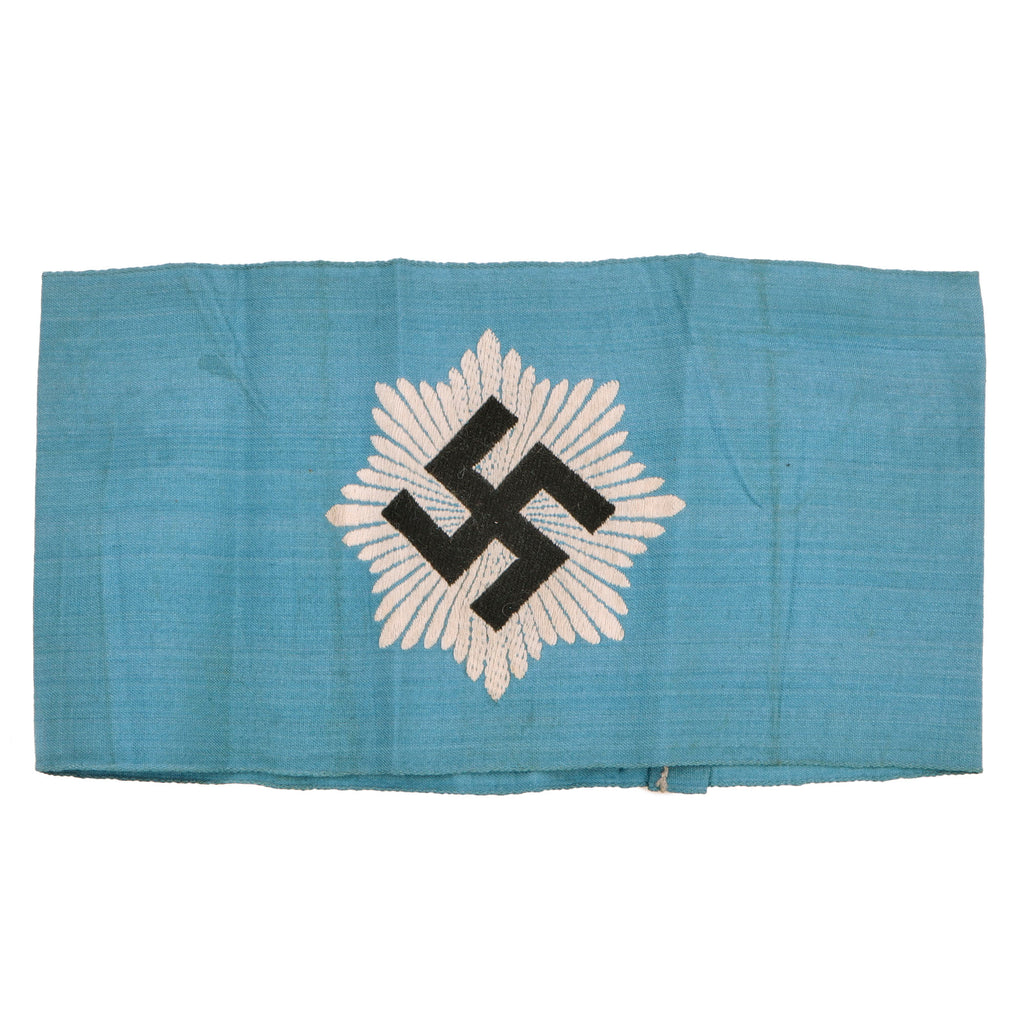 Original German WWII 2nd Pattern RLB Armband by Bandfabrik Ewald Vorsteher (BEVO) - Reichsluftschutzbund Original Items