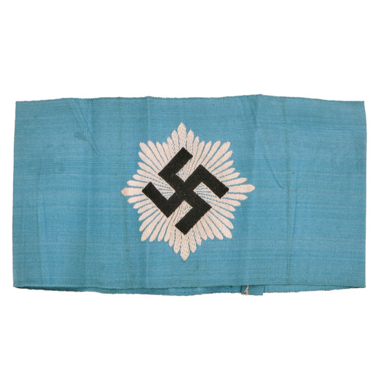 Original German WWII 2nd Pattern RLB Armband by Bandfabrik Ewald Vorsteher (BEVO) - Reichsluftschutzbund Original Items