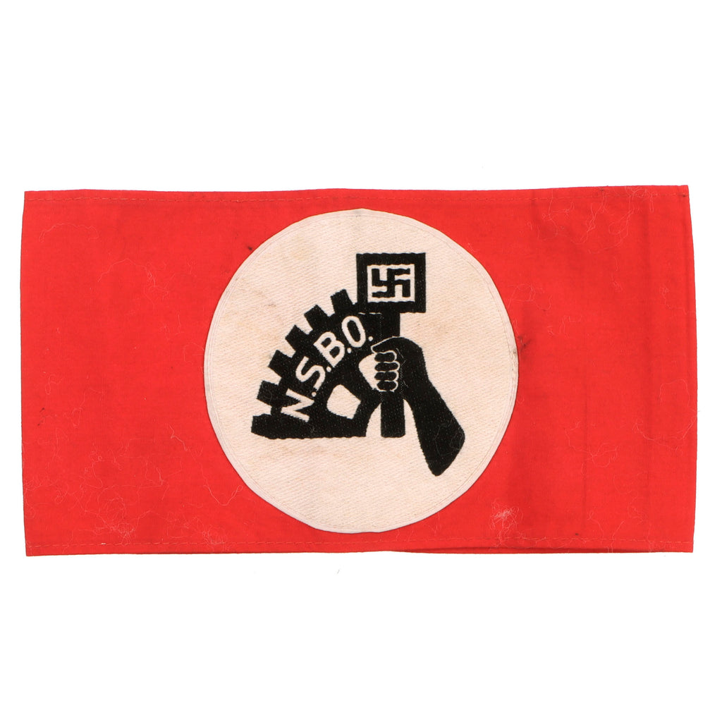 Original German Pre-WWII NSBO National Socialist Factory Cell Organization Armband with BeVo Woven Insignia