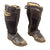 Original German WWII Luftwaffe Mismatches Pair of Fleece-Lined Leather Pilot Flying Boots with Tearing