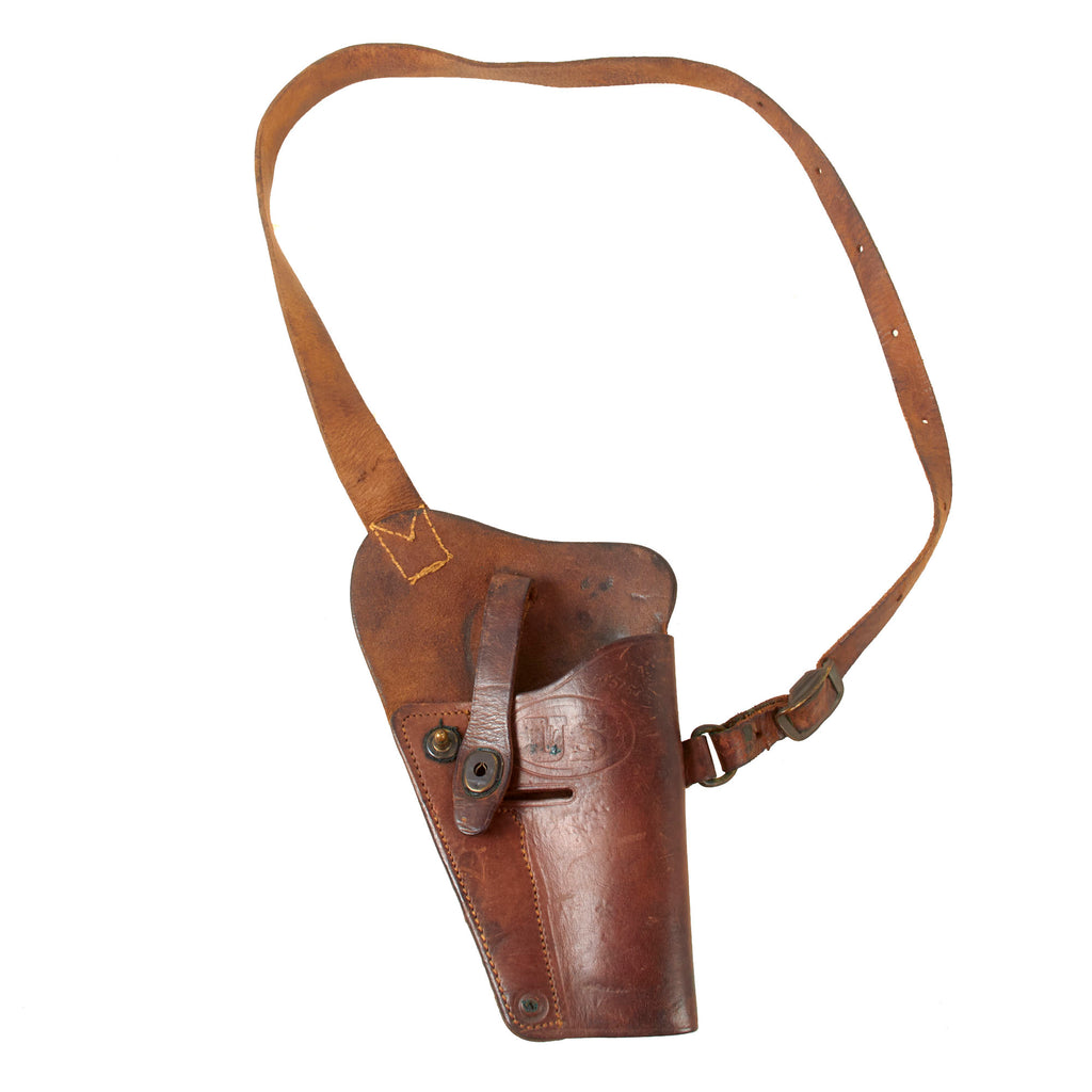 Original U.S. WWII M3 Colt 1911 .45 Tanker Shoulder Holster by Enger-Kress with Laundry Number - Dated 1944 Original Items