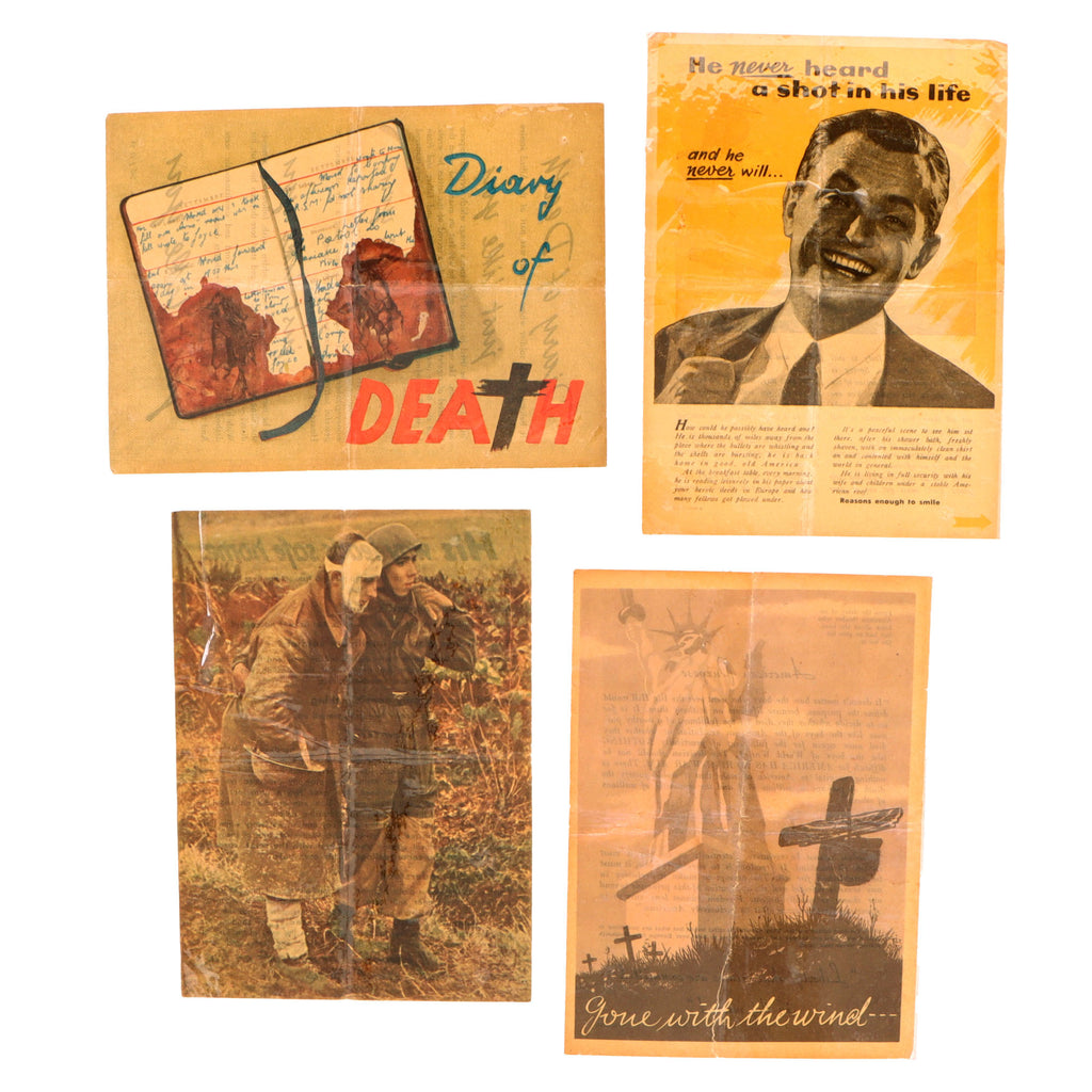 Original German WWII SS-Standarte Kurt Eggers “Südstern” Propaganda Leaflet Lot of Four for Allied Troops in Italy - 1944-1945