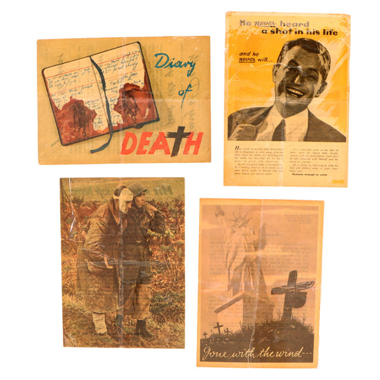 Original German WWII SS-Standarte Kurt Eggers “Südstern” Propaganda Leaflet Lot of Four for Allied Troops in Italy - 1944-1945 Original Items