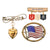 Original U.S. WWII Army, Navy, & Homefront Sweetheart Pin Jewelry Lot with AAF Handkerchief