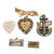 Original U.S. WWII Army, Navy, & Homefront Sweetheart Pin Jewelry Lot with AAF Handkerchief