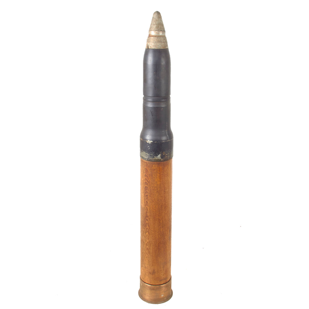 Original U.S. WWII Navy 3-Inch/50 Caliber Dummy Cartridge .50 Cal. Artillery Drill Round with Steel Fuze & Brass Base