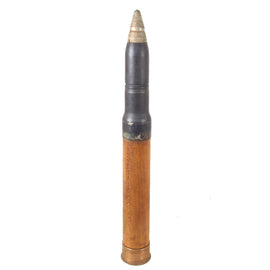 Original U.S. WWII Navy 3-Inch/50 Caliber Dummy Cartridge .50 Cal. Artillery Drill Round with Steel Fuze & Brass Base