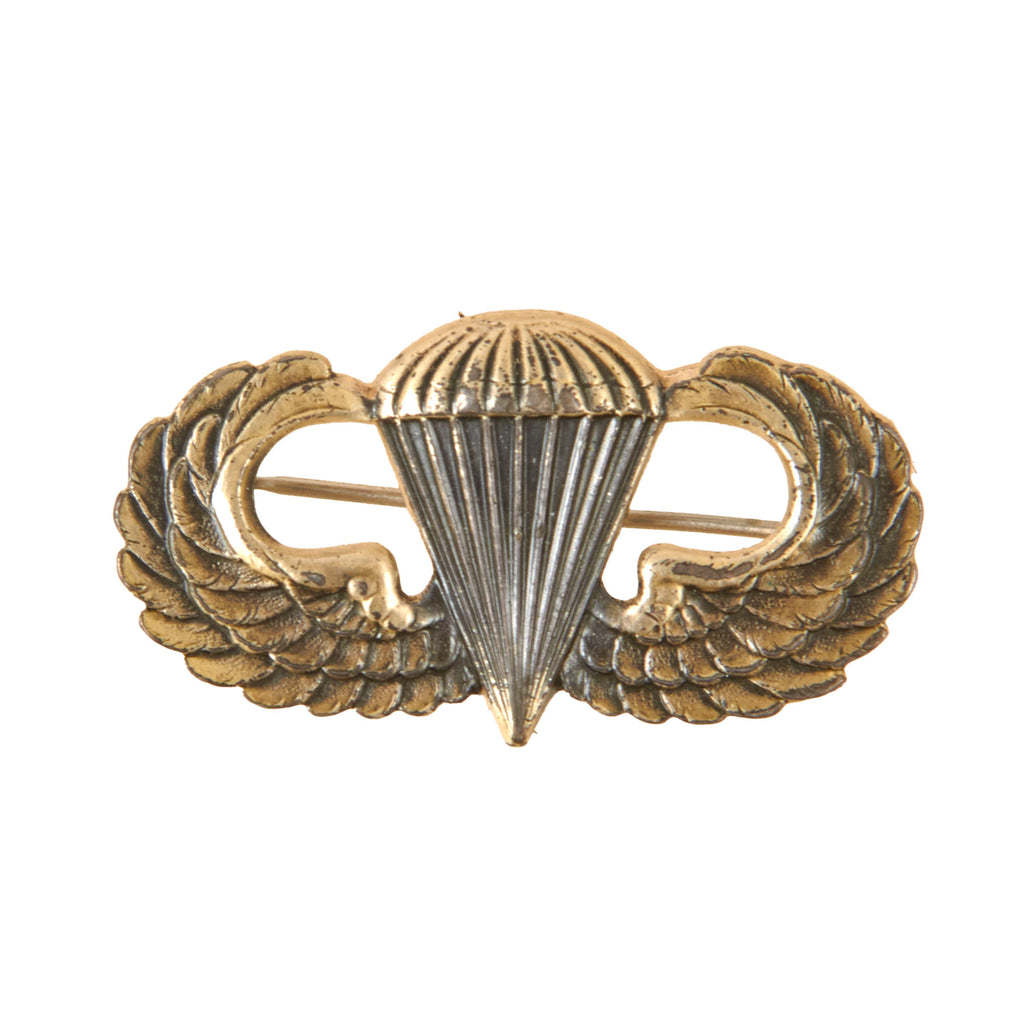 Original U.S. WWII Sterling Silver Airborne Parachutist Badge Jump Wings by Silverman Brothers Original Items