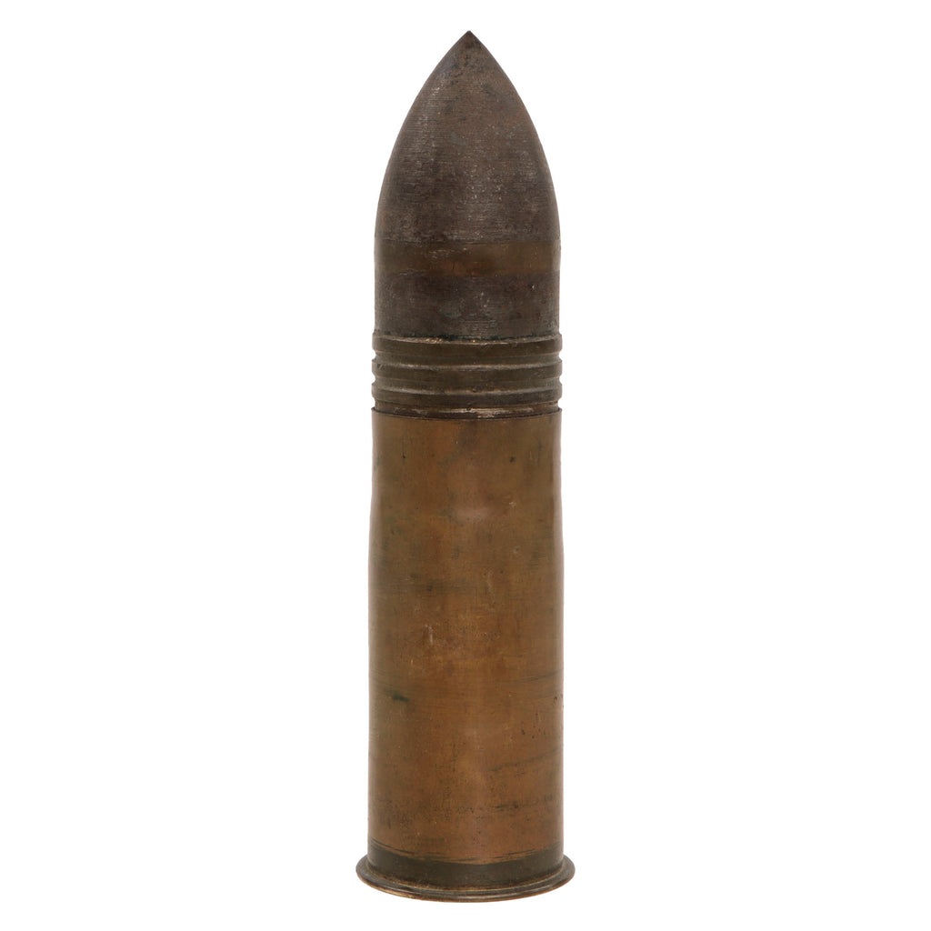 Original Imperial Russian WWI Inert Navy Hotchkiss 37mm Deck Gun Round - Dated 1913