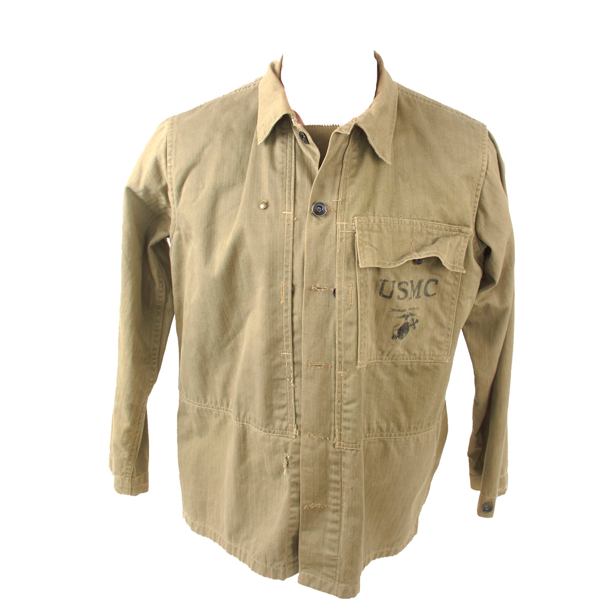 Original U.S. WWII USMC HBT Herringbone Twill P44 Combat Field
