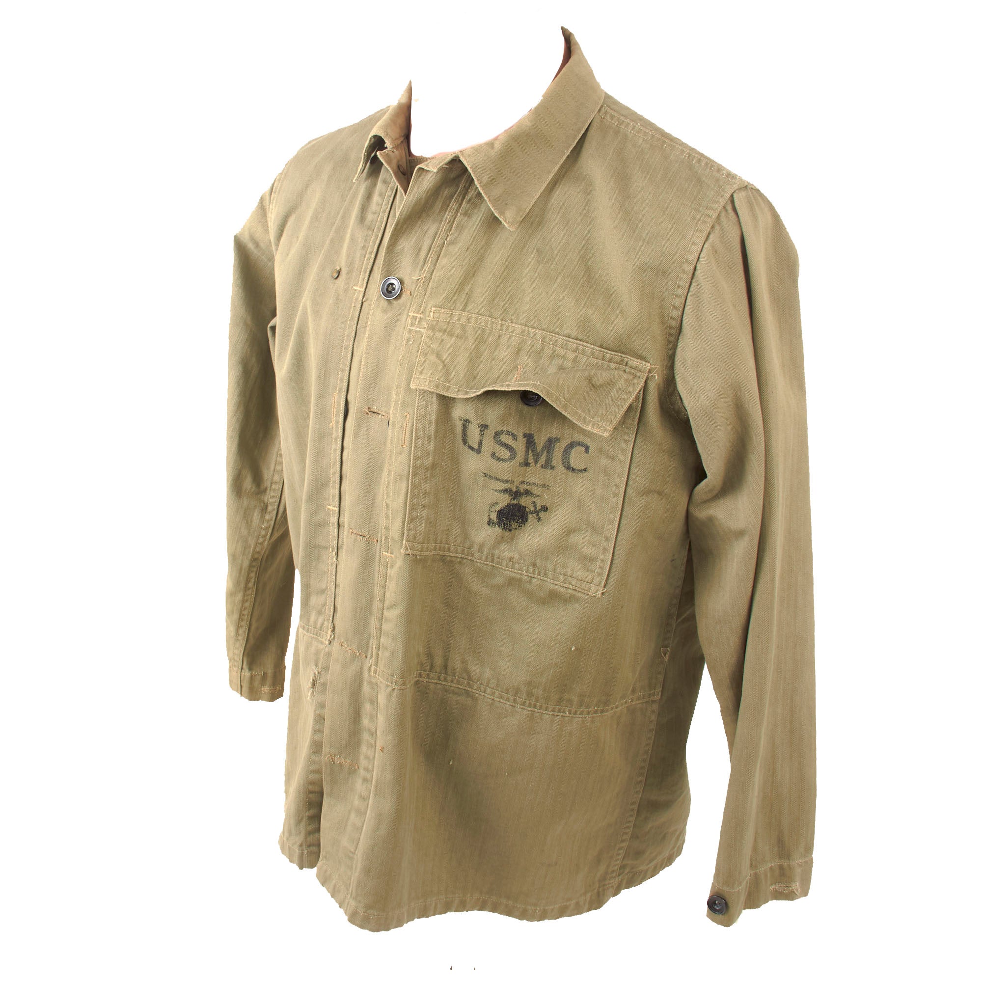 Original U.S. WWII USMC HBT Herringbone Twill P44 Combat Field