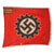 Original German WWII DAF Labor Front Fringed Flag with Haltern-Stadt 5 Town Marking - 46 1/2 x 53”