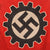 Original German WWII DAF Labor Front Fringed Flag with Haltern-Stadt 5 Town Marking - 46 1/2 x 53”