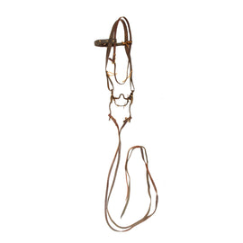Original U.S. WWI Cavalry M1904 Bridle Horsebit with Leather Straps in Correct Configuration.