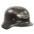 Original German WWII Luftschutz Civil Air Defense Beaded M40 Steel Helmet with 57cm Liner and Partial Chinstrap, Stamped Q64 Original Items