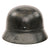 Original German WWII Luftschutz Civil Air Defense Beaded M40 Steel Helmet with 57cm Liner and Partial Chinstrap, Stamped Q64 Original Items